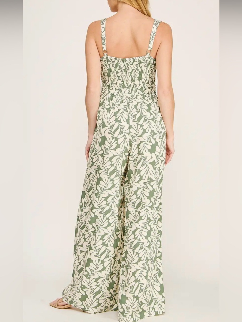 New Luxology nwt green tan jumpsuit ladies L XL - Picture 4 of 4
